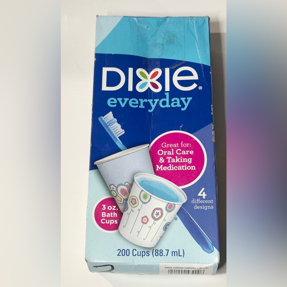 Dixie Everyday 3 oz Bath Cups Symphony Flower Pattern 200 Ct 4 Different Design